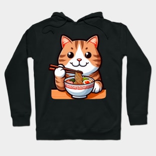 Tabby Cat Loves Ramen Hoodie